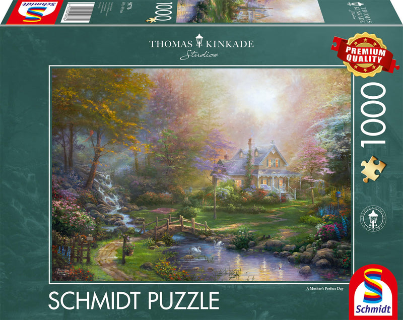 Schmidt Spiele 59776 Thomas Kinkade, A Mother's Perfect Day Jigsaw Puzzle 1000 Pieces, Multi-Colour