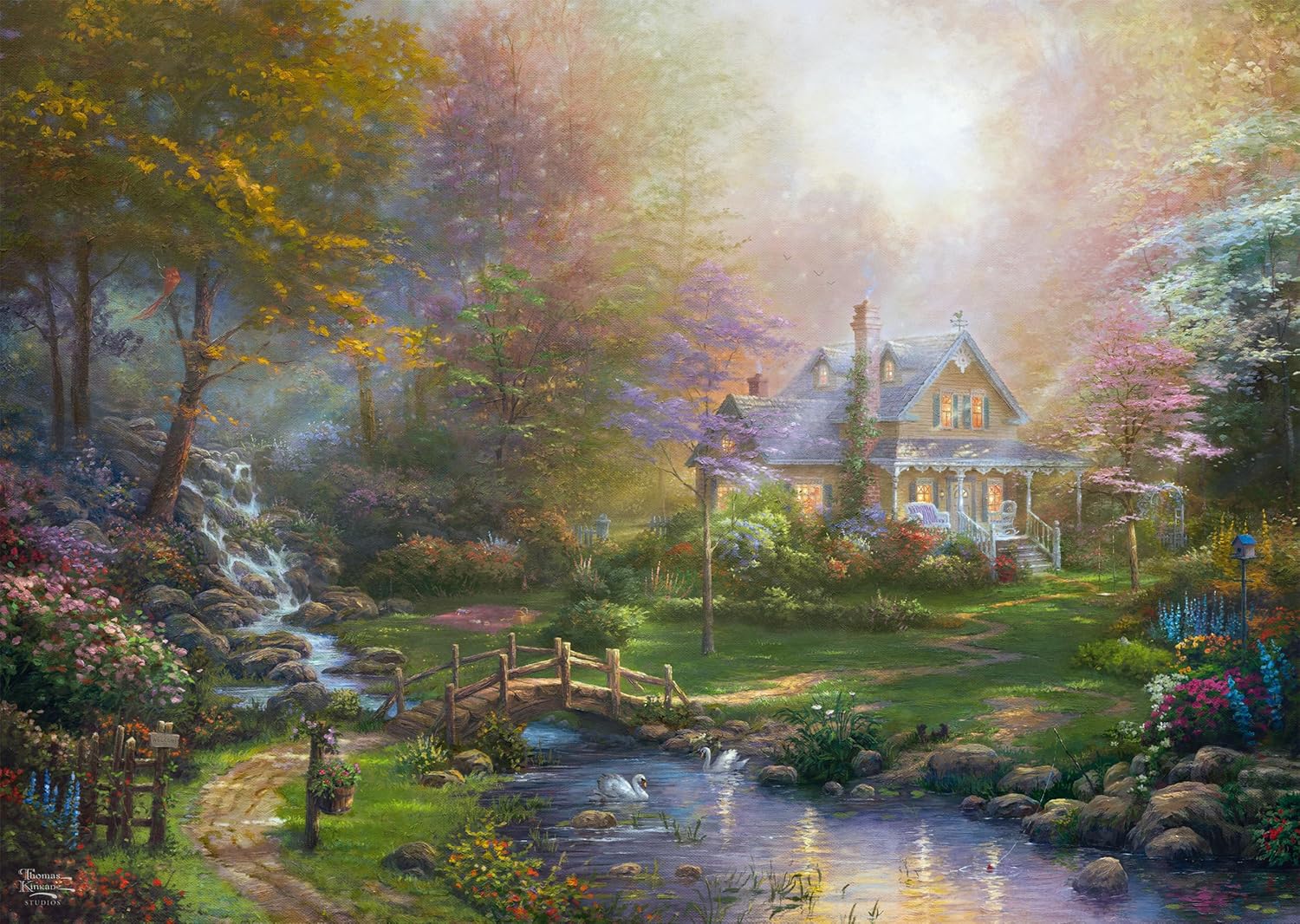 Schmidt Spiele 59776 Thomas Kinkade, A Mother's Perfect Day Jigsaw Puzzle 1000 Pieces, Multi-Colour