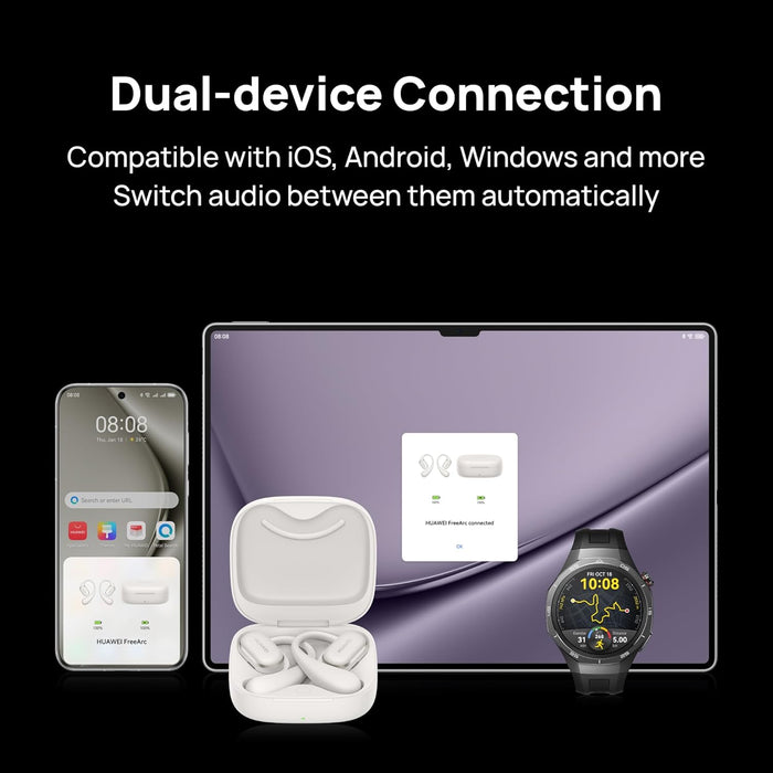 HUAWEI FreeArc Open-Ear Earbuds, Secure Fit and Comfort, IP57 Water Resistance, Dynamic Bass, 28 Hours Playtime, Sports Earphones, Headset for Running Workout Driving, iOS & Android, Bluetooth, Green