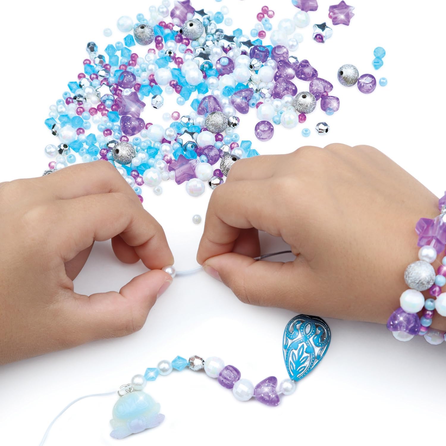 Nebulous Stars Milky Way Beads Set with Over 2000 Beads, Colourful Threads and Strings for Girls Aged 7 Years and Above