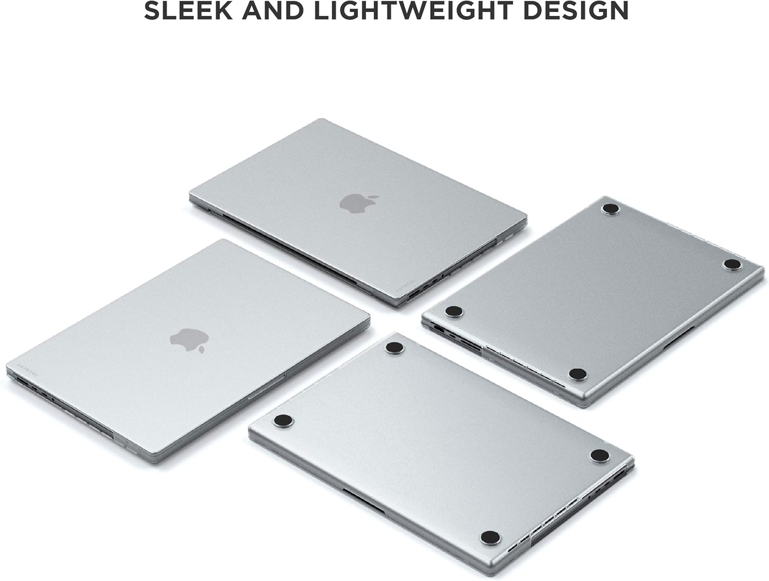 SATECHI Eco Hardshell Case Compatible with MacBook Pro 14-inch Case 2021 A2485 - Lightweight and Slim – MacBook hub and Adapter-Friendly Design – (Clear