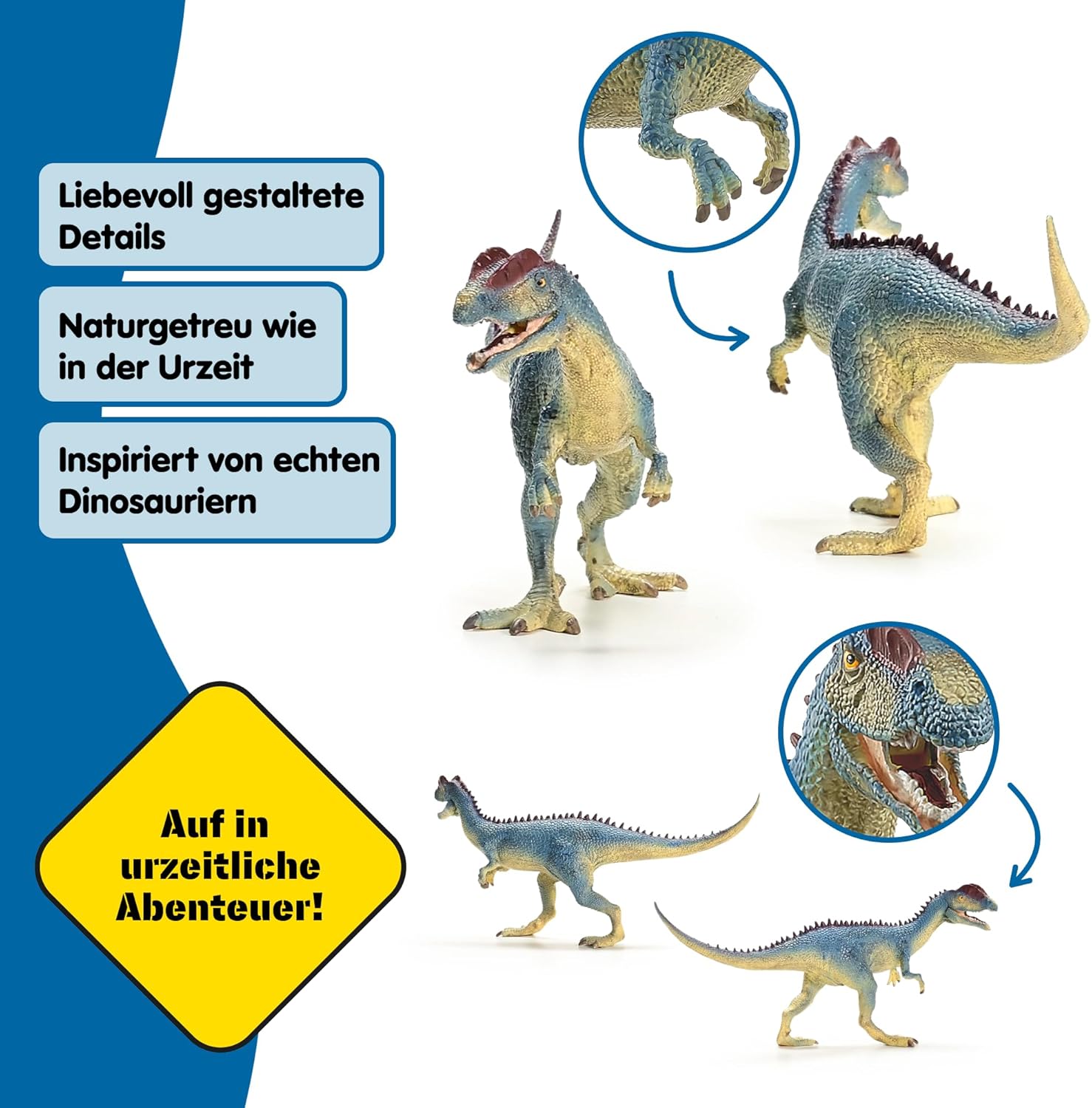 Schleich Dinosaurs | Dilophosaurus 15046 | Dinosaure fidèle aux détails avec mâchoire Mobile | Superbe Cadeau pour Filles et garçons | Dinosaure dès 3 Ans | 8 x 23 x 11 cm