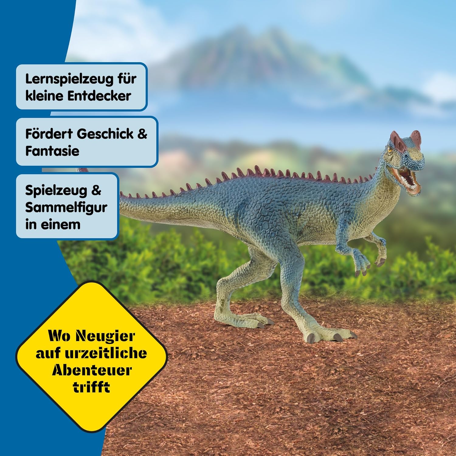 Schleich Dinosaurs | Dilophosaurus 15046 | Dinosaure fidèle aux détails avec mâchoire Mobile | Superbe Cadeau pour Filles et garçons | Dinosaure dès 3 Ans | 8 x 23 x 11 cm
