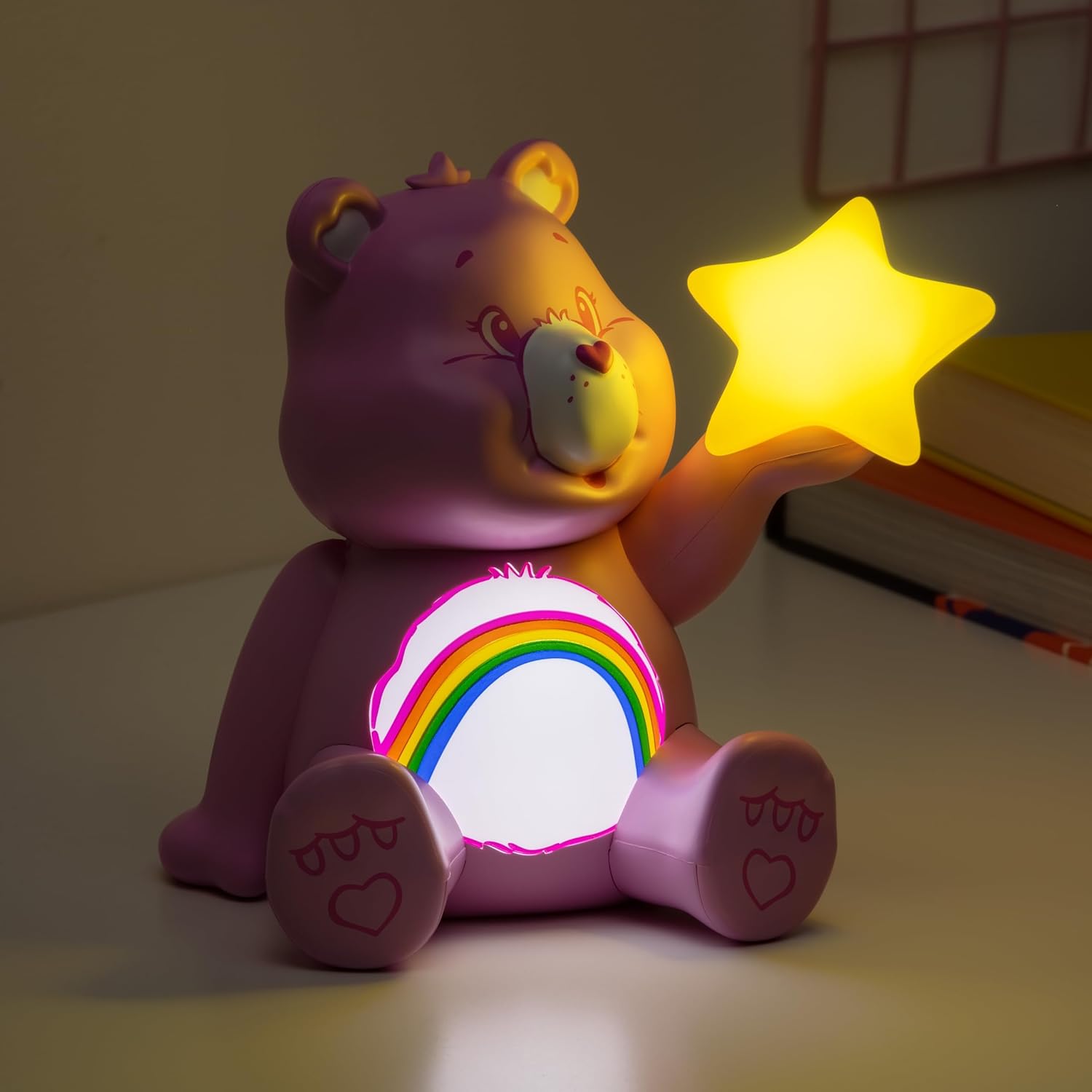 Paladone GloBuddies-Nachtlicht Hurrabärchi von den Glücksbärchi, offiziell lizenzierte 3D-LED-Stimmungslampe, batteriebetrieben, Schlafzimmer- und Schreibtischdekoration, Sammlerstück, Fangeschenk