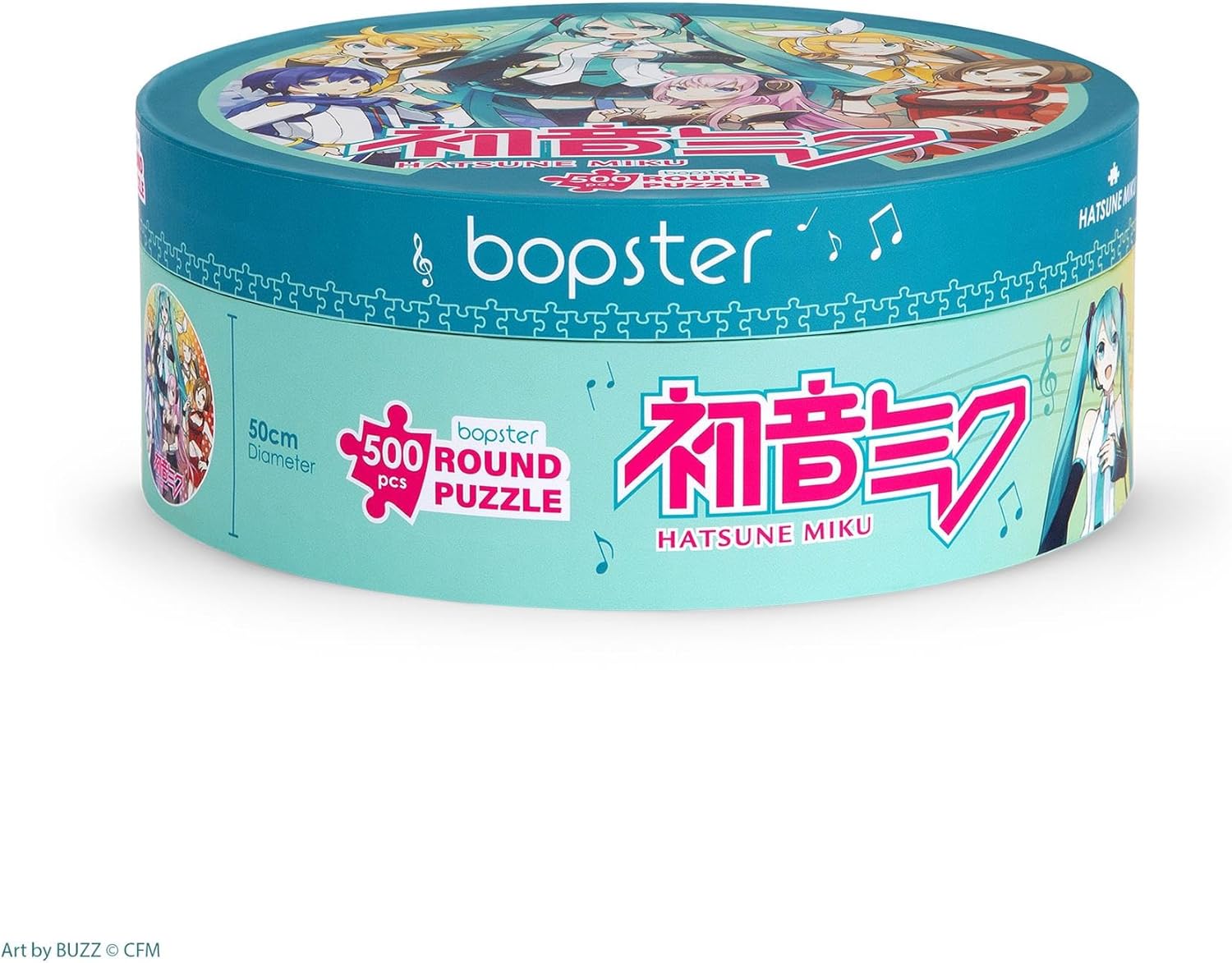 Hatsune Miku Japanese Anime Collectable Round Puzzle - 500 Pieces, 50cm Diameter, Vibrant Colors, Eco-Friendly 3-Layer Recycled Card Japanese Idol