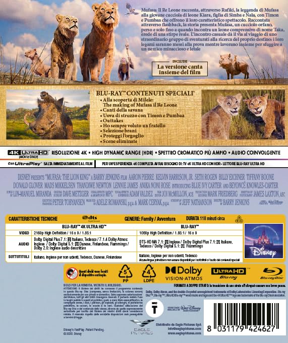 Mufasa - Il Re Leone - 4K (Bd 4K + Bd Hd)