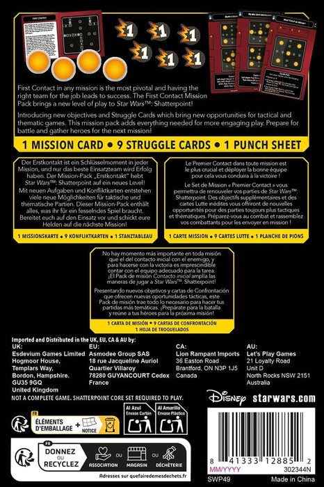 Atomic Mass Games Star Wars Shatterpoint: First Contact Mission Pack, Juego de Miniaturas, A Partir de 14 Años, para 2 Jugadores, 90 Minutos por Partida, Multilenguaje (Incluye Español