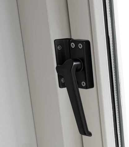 Axa Raamsluiting (Model 3302) Zwart Geslepen: Niet Afsluitbaar, Rechts Naar Buiten Draaiend.