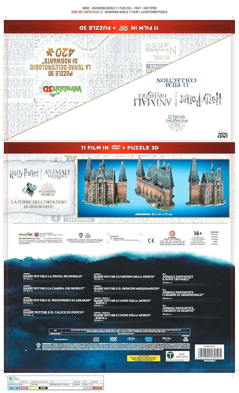 Wizarding World (11 Dvd + Clocktower Puzzle) - (Italian Import)