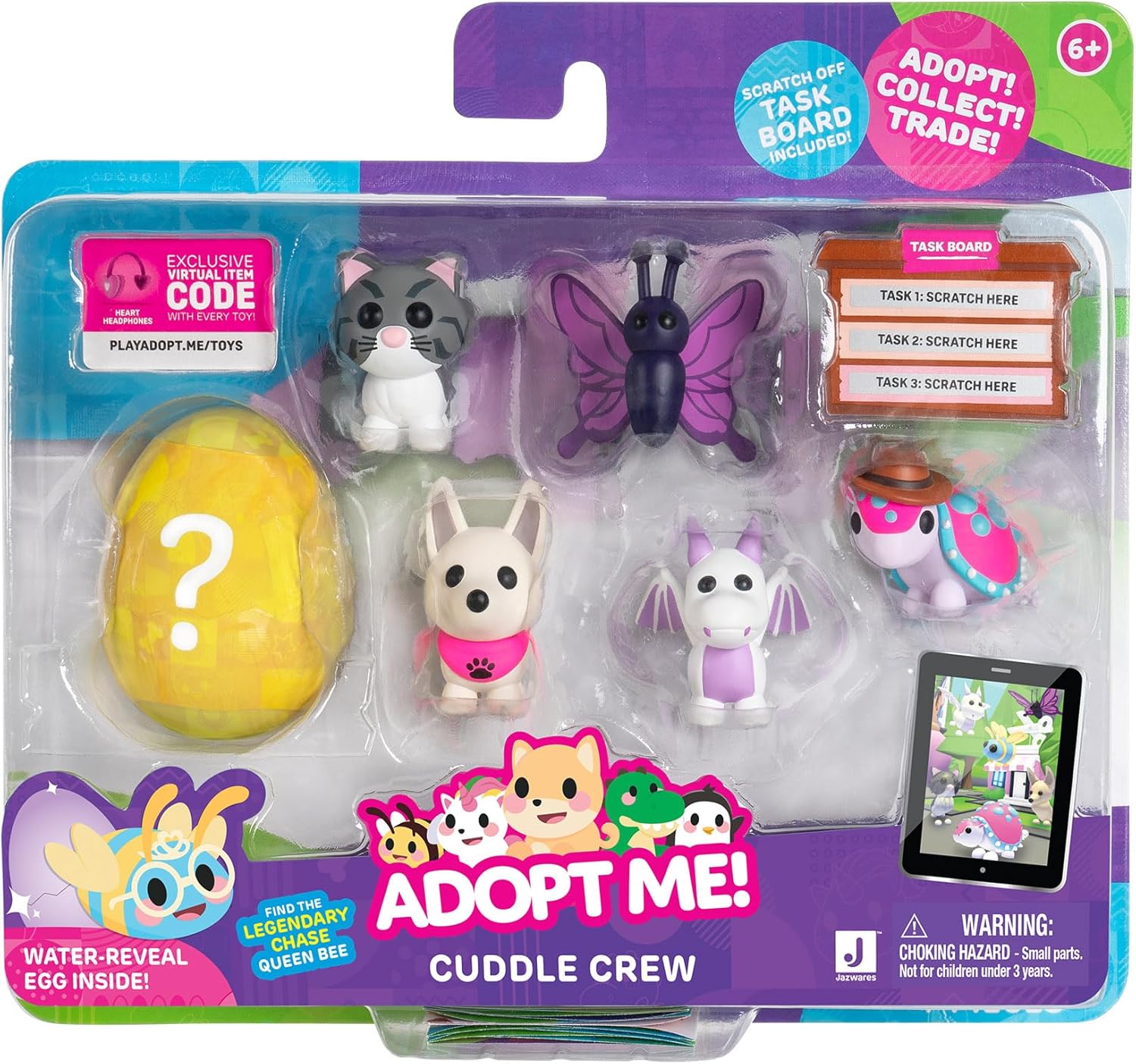 Adopt Me! Pets Multipack Cuddle Crew - Hidden Pet - Top Online Game - Exclusive Virtual Item Code Included - Fun Collectible Toys for Kids Featuring Your Favourite Pets, Ages 6+