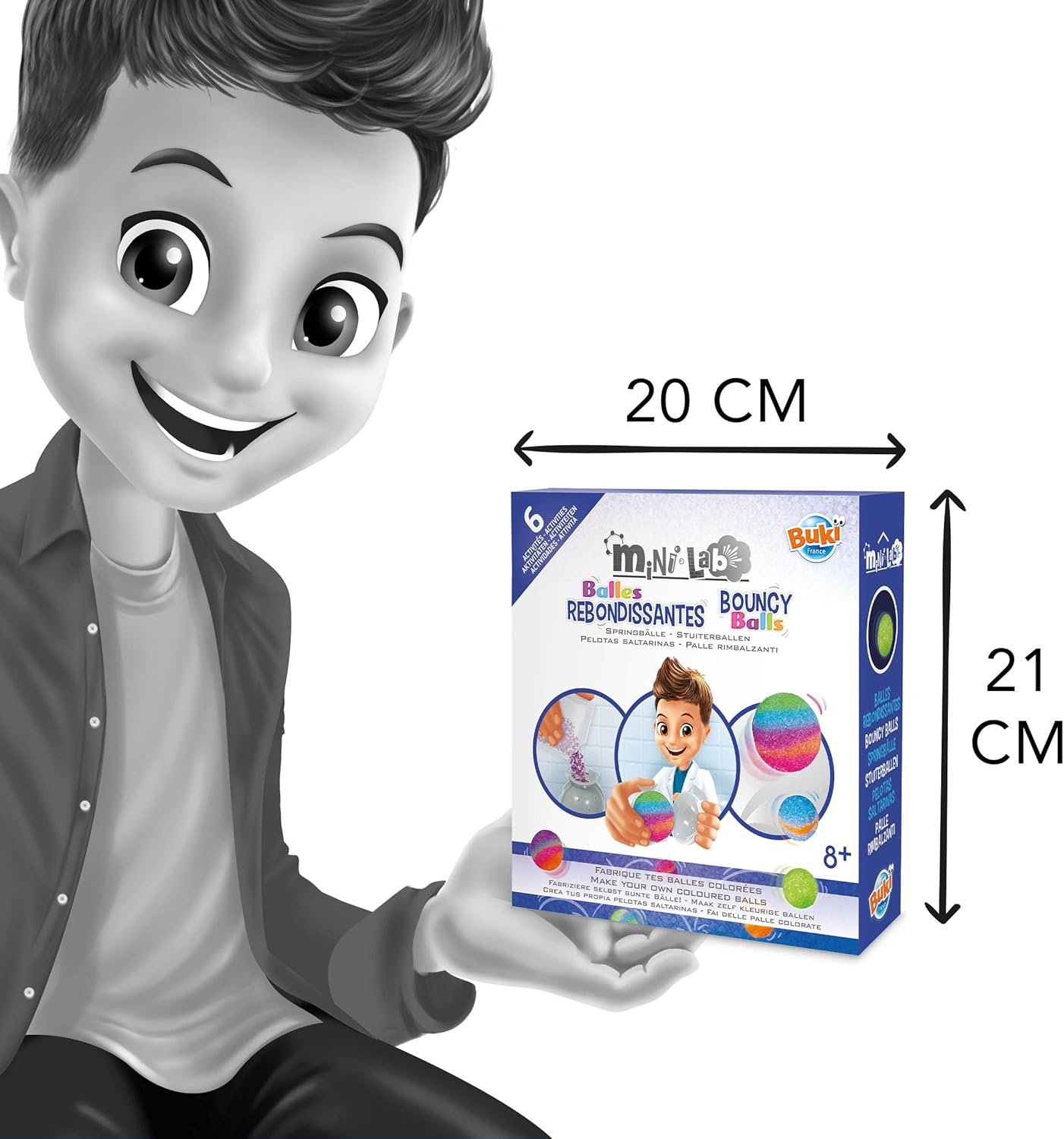 Buki France Mini Lab. Kids Chemistry Set. Childrens Science Experiments. STEM Toy. Suitable for Boys & Girls 8+ (Bouncy Balls