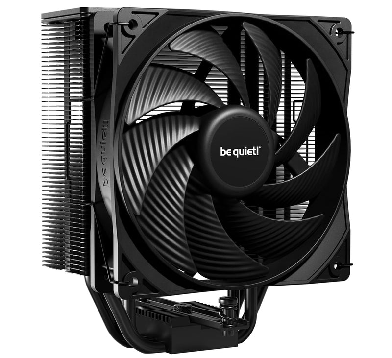 be quiet! Pure Rock 3 Black air cooler, very high cooling capacity, 4 high-performance 6mm heat pipes with HDT technology, Pure Wings 3 120mm PWM fan, elegant looks in an all-black design