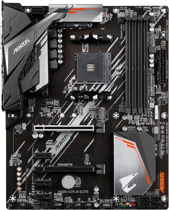 GIGABYTE A520 AORUS ELITE Motherboard - Unterstützt AMD Ryzen 5000 Serie AM4 CPUs, 5+3 Phasen Pure Digital VRM, bis zu 4733MHz DDR4 (OC), PCIe 3.0 x4 M.2, GbE LAN, USB 3.2 Gen2