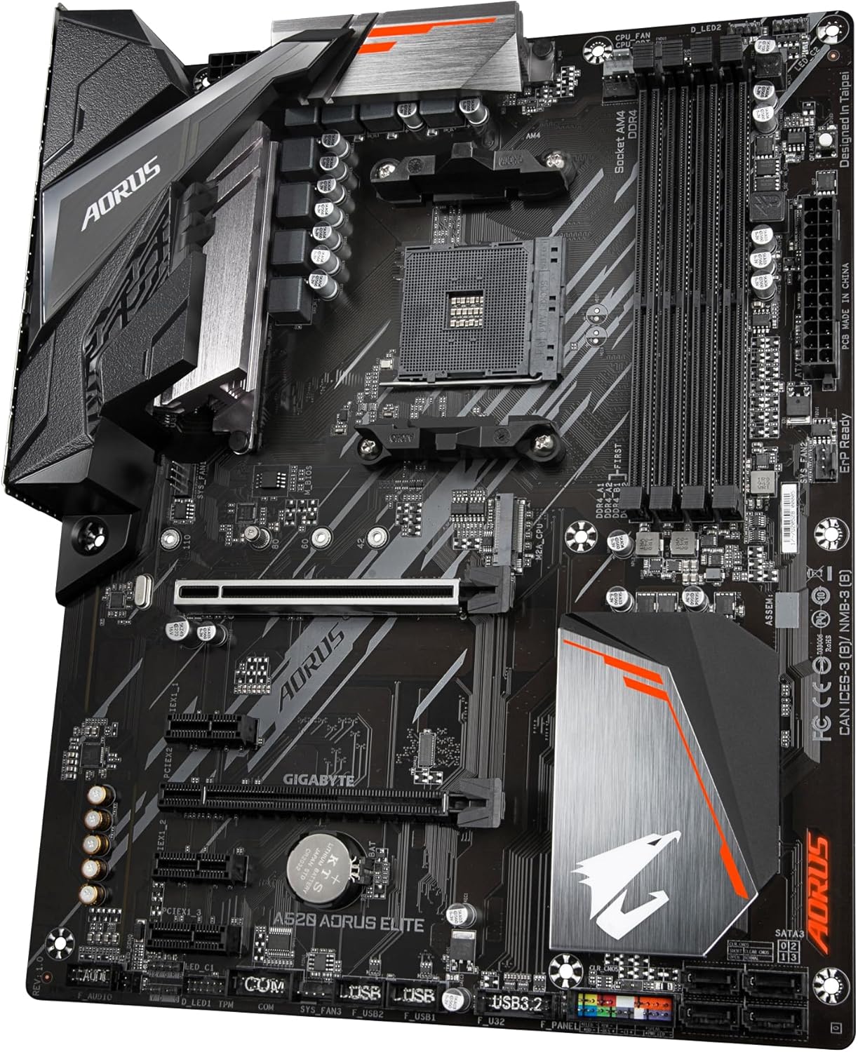 GIGABYTE A520 AORUS ELITE Motherboard - Unterstützt AMD Ryzen 5000 Serie AM4 CPUs, 5+3 Phasen Pure Digital VRM, bis zu 4733MHz DDR4 (OC), PCIe 3.0 x4 M.2, GbE LAN, USB 3.2 Gen2