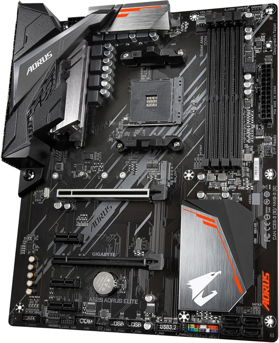 GIGABYTE A520 AORUS ELITE Motherboard - Unterstützt AMD Ryzen 5000 Serie AM4 CPUs, 5+3 Phasen Pure Digital VRM, bis zu 4733MHz DDR4 (OC), PCIe 3.0 x4 M.2, GbE LAN, USB 3.2 Gen2