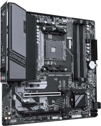 GIGABYTE B550M GAMING X WIFI6 Motherboard - AMD Ryzen 5000 CPUs, 5+3 Phases VRM, up to 3200MHz DDR4, 1xPCIe 4.0 + 1xPCIe 3.0 M.2, Wi-Fi 6, 1GbE LAN, USB 3.2 Gen 1