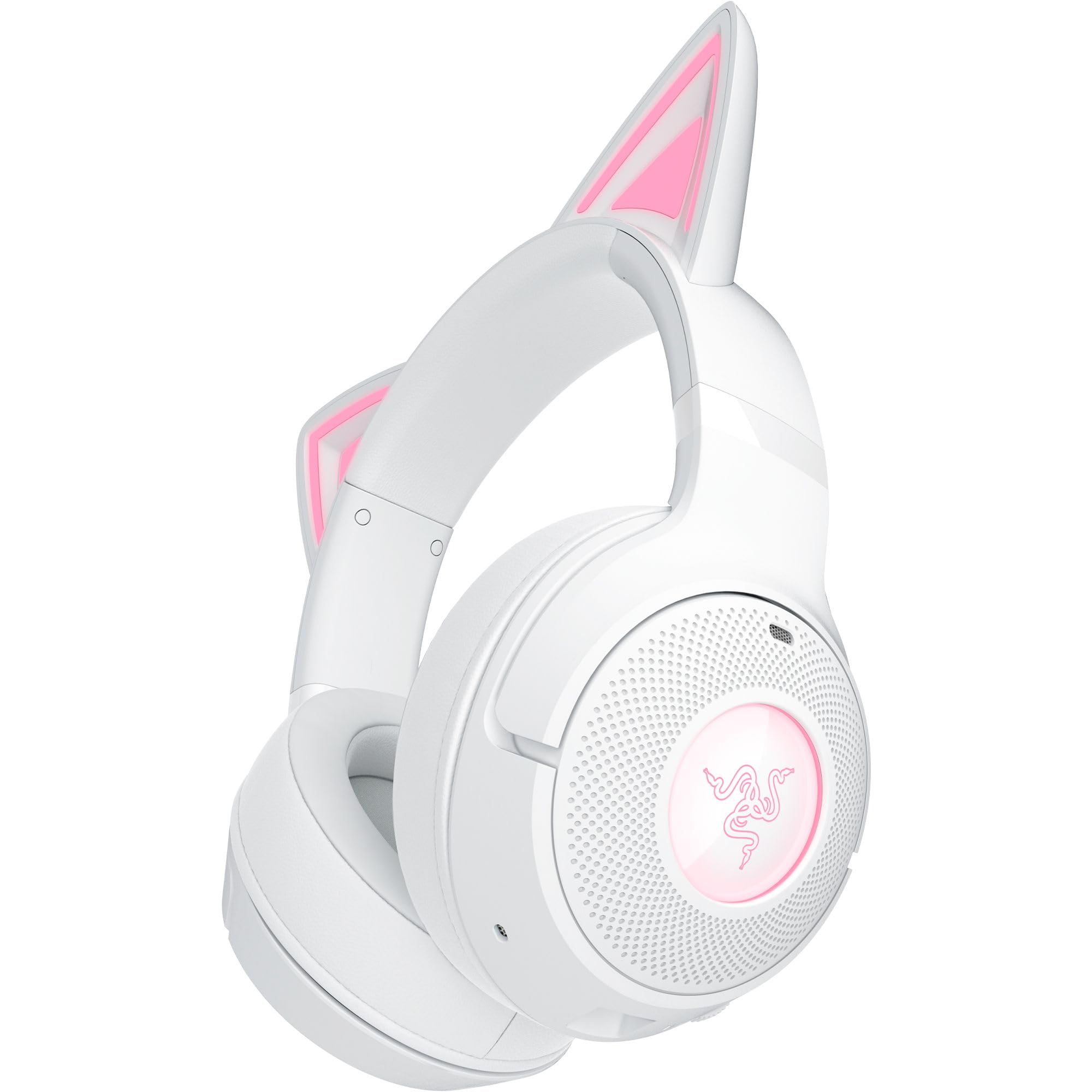 Razer Kraken Kitty V2 BT - Draadloze Bluetooth RGB Headset met Kitty-oortjes voor gamen en streamen (325g, TriForce 40mm Drivers, Bluetooth 5.2, ruisonderdrukkende microfoons) Wit