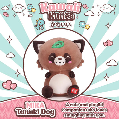 Posh Paws Kawaii Kuties 9.5" (24cm) Mika the Tanuki Dog Soft Squishy Plush Toy