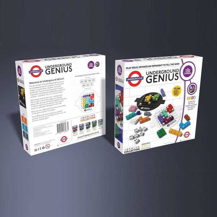 The Happy Puzzle Company Underground Genius Game. With the Transport for London logo. 62,208 Puzzle Challenges for Friends and Family Board Game Night - Adults & Kids Smart Games Ages 6+