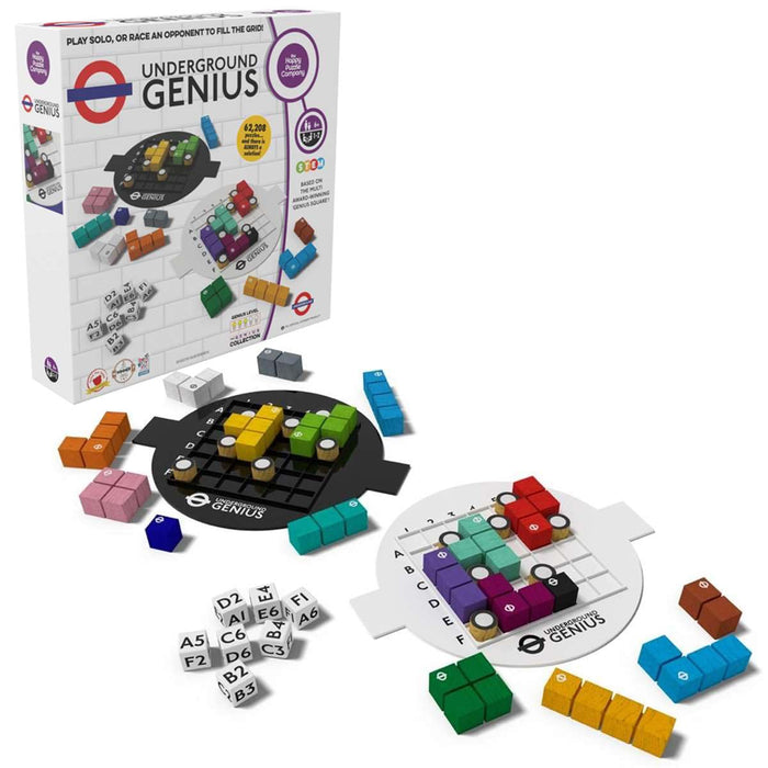 The Happy Puzzle Company Underground Genius Game. With the Transport for London logo. 62,208 Puzzle Challenges for Friends and Family Board Game Night - Adults & Kids Smart Games Ages 6+
