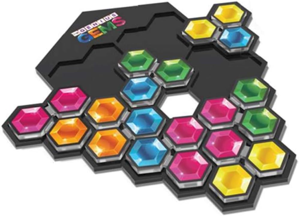 The Happy Puzzle Company – The Genius Gems – ideeënregen, strategiespel en behendigheidsopbouw – 8 jaar + – 1 of 2 spelers – meertalig – SGHP 003