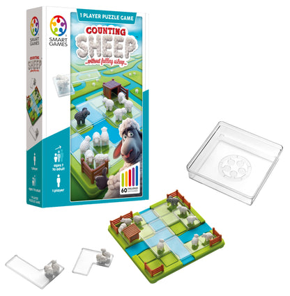 Smart Games - Counting Sheep - Educational Brain Teaser Game - Multi-Level Logic and Thinking Challenge Game - 1 Player – Travel Size - Multilingual - 1 Player - SG 452