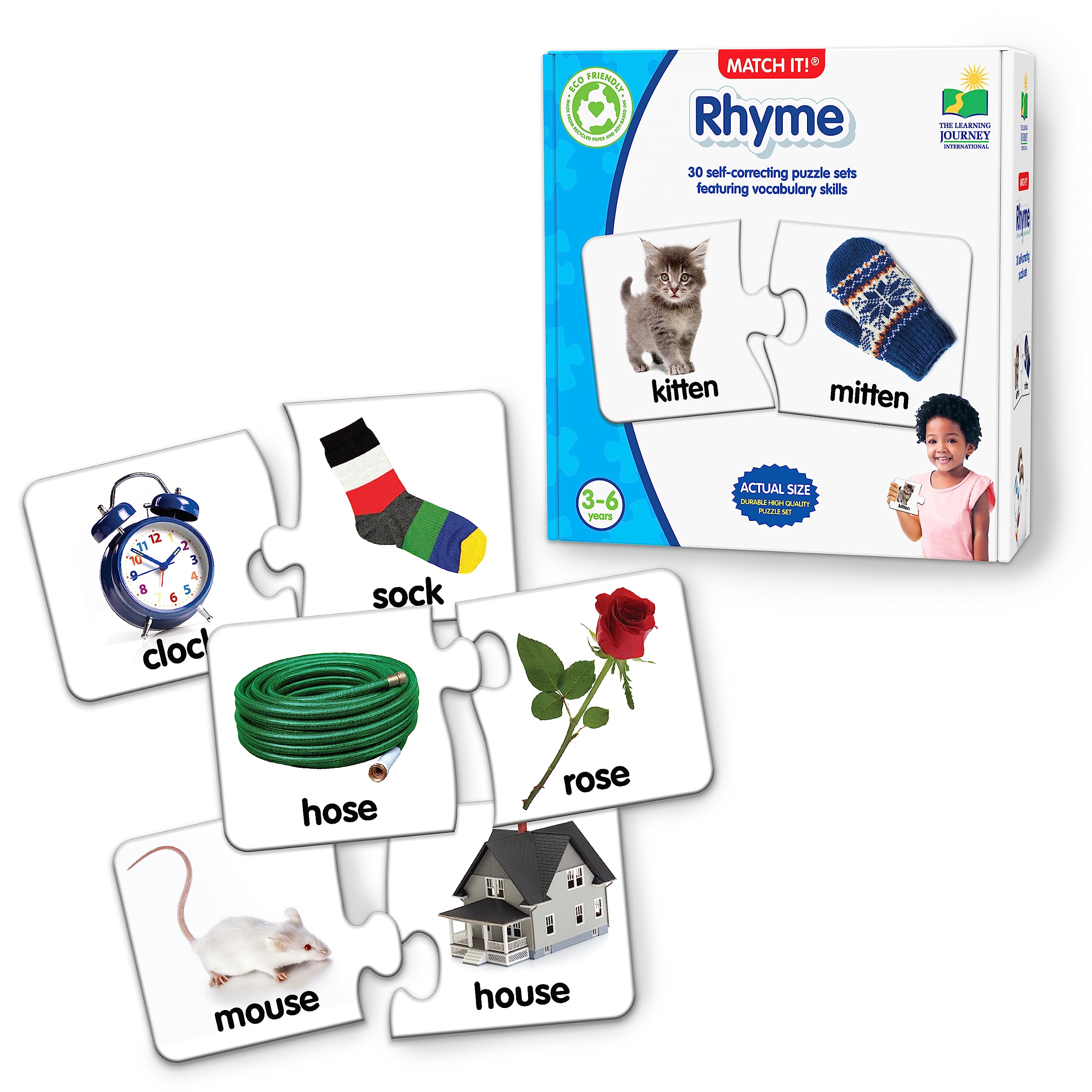 The Learning Journey: Match It! - Rhyme - 30 Self-Correcting Rhyming Words with Matching Images for Emerging Readers