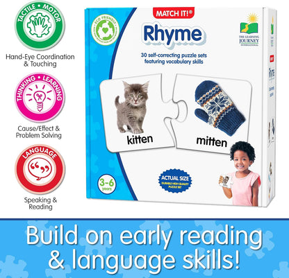 The Learning Journey: Match It! - Rhyme - 30 Self-Correcting Rhyming Words with Matching Images for Emerging Readers