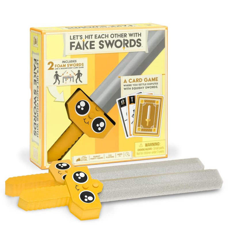 Exploding Kittens Let’s Hit Each Other with Fake Swords 3-6 Players - Ages 7+ - 15 Minutes to Play - A Sword Fighting Card Game - Easter Basket Stuffer - Party Game for Kids & Family Night