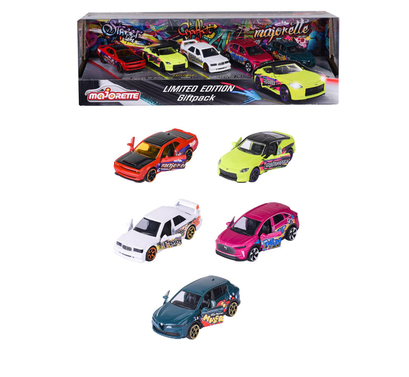 Majorette - Giftpack SL 11 5 stuks – set met 5 voertuigen, waarvan 2 exclusief – gelimiteerde editie Graffiti – 212054039