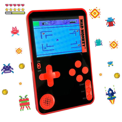 Retro Slim console, handheld gameconsole met 300 retro games, mini-console met 2,5 inch, werkt op batterijen, USB C-lading, gameconsole voor onderweg