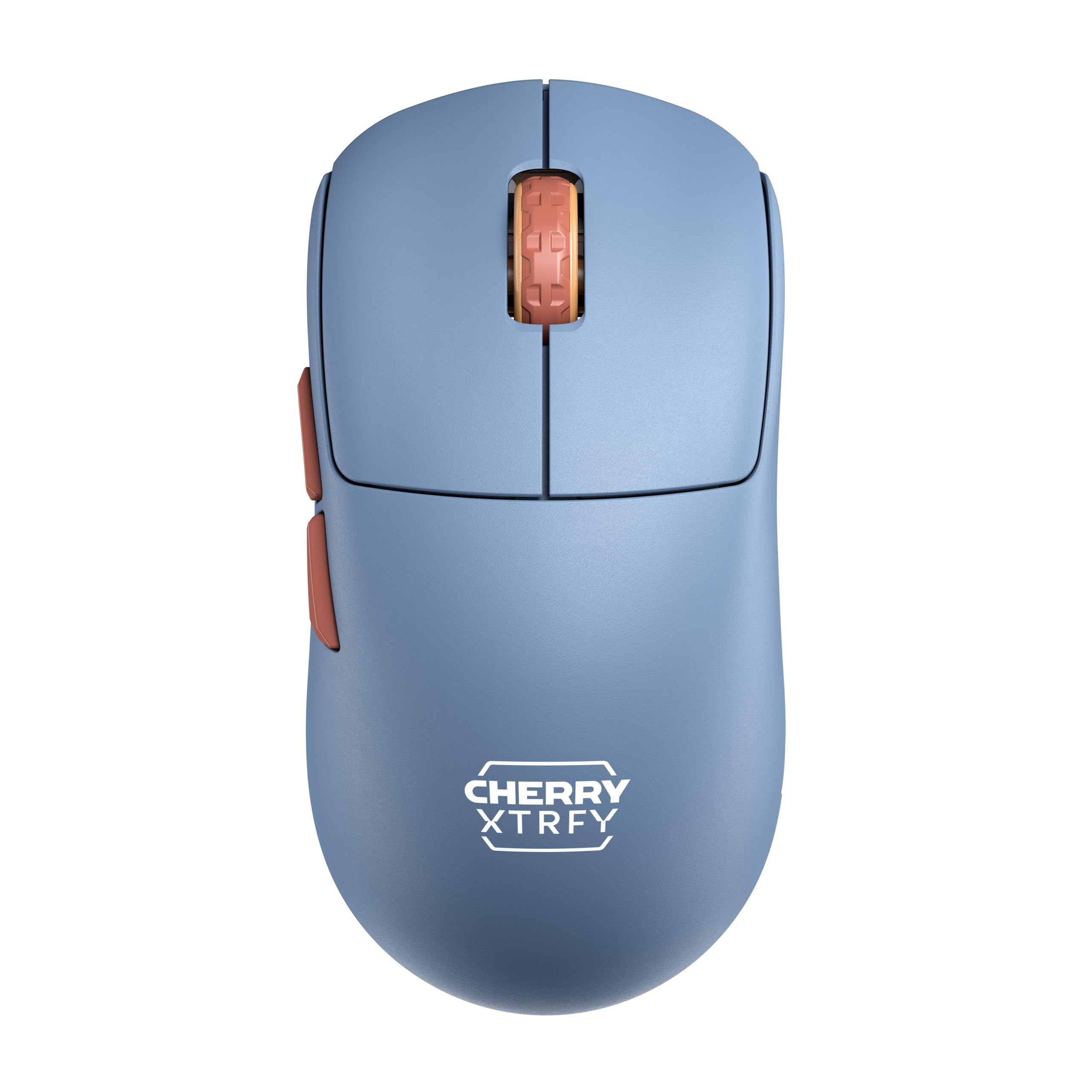 CHERRY XTRFY M68 Wireless, Ultra-Light Cordless Gaming Mouse, 2.4 GHz RF, Optimised for esports, Symmetrical Shape with Ultra-Low Front, Blue