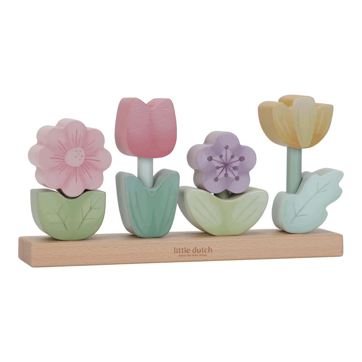 Little Dutch 7330 FSC Houten stapelspel, steekspel, bloemen, Fairy Garden