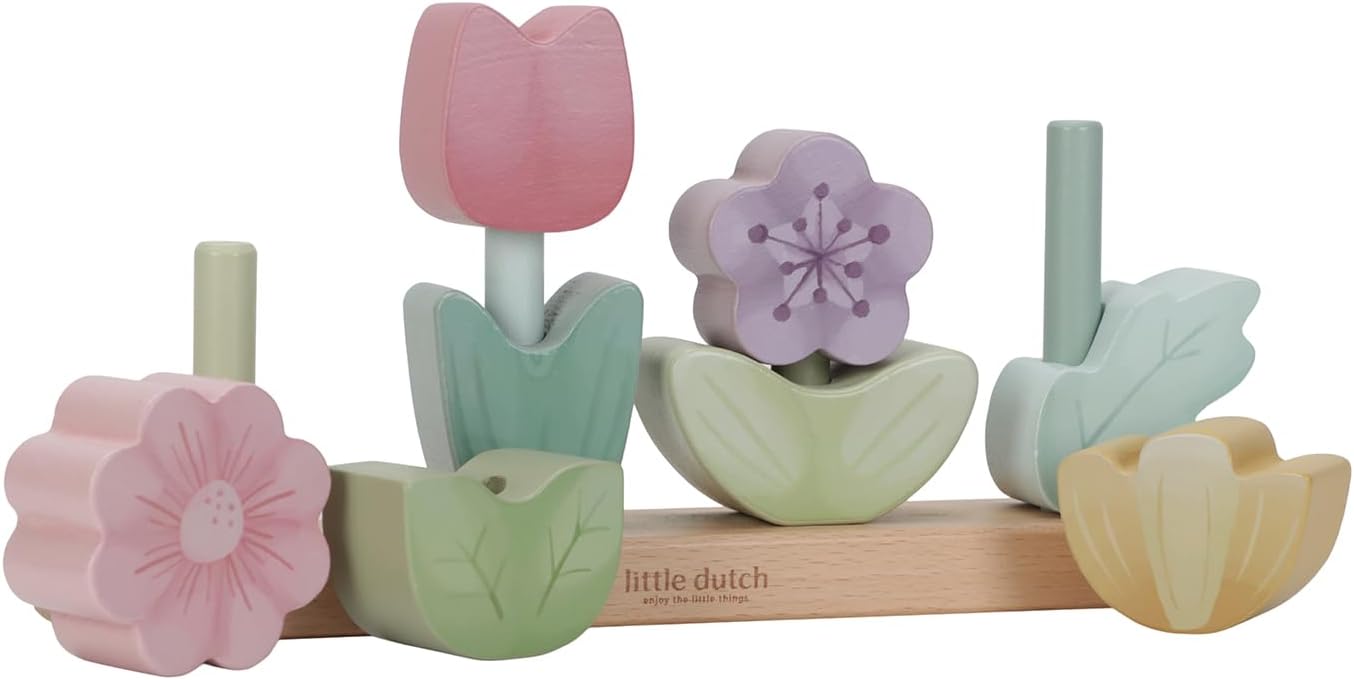 Little Dutch 7330 FSC Houten stapelspel, steekspel, bloemen, Fairy Garden