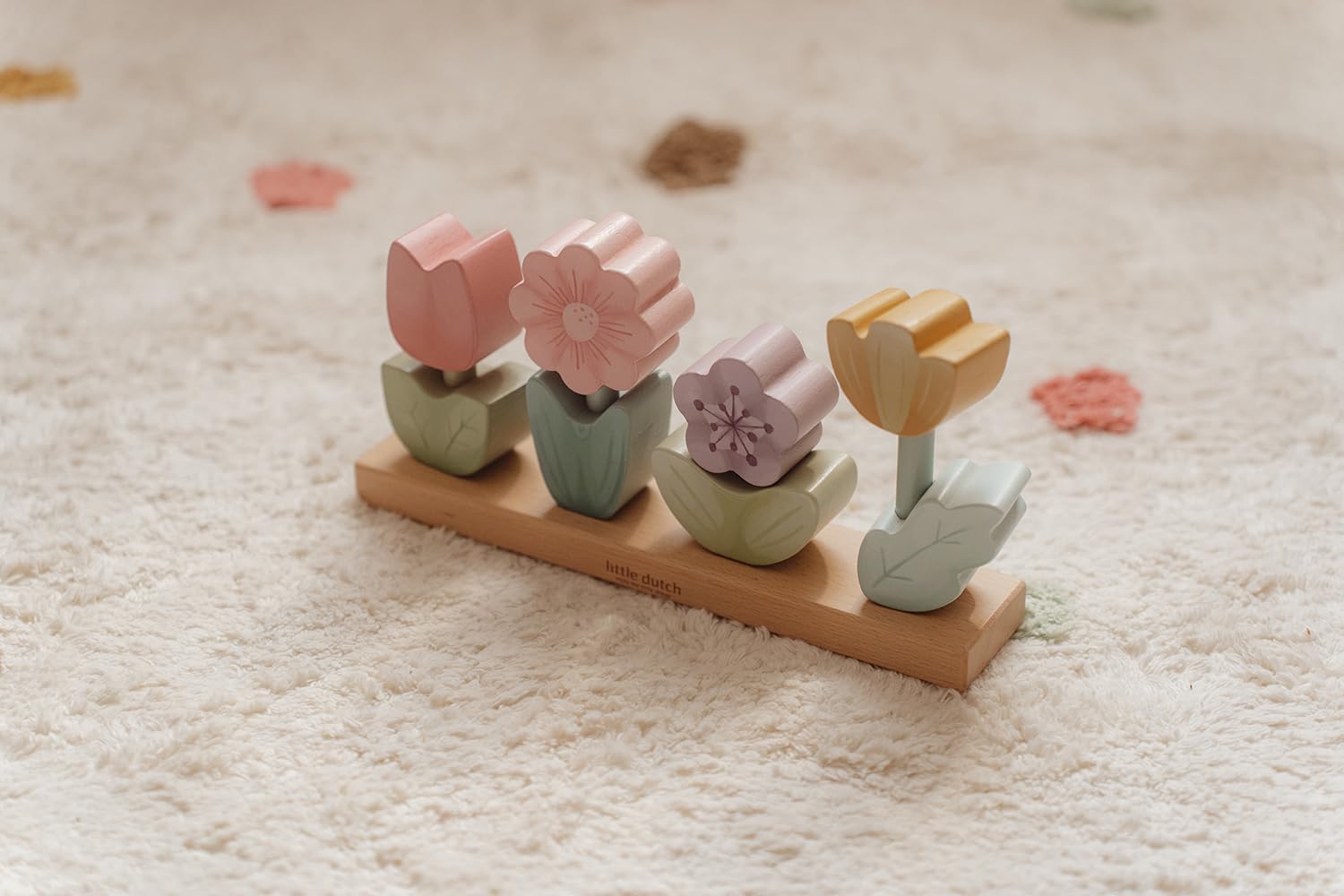 Little Dutch 7330 FSC Houten stapelspel, steekspel, bloemen, Fairy Garden