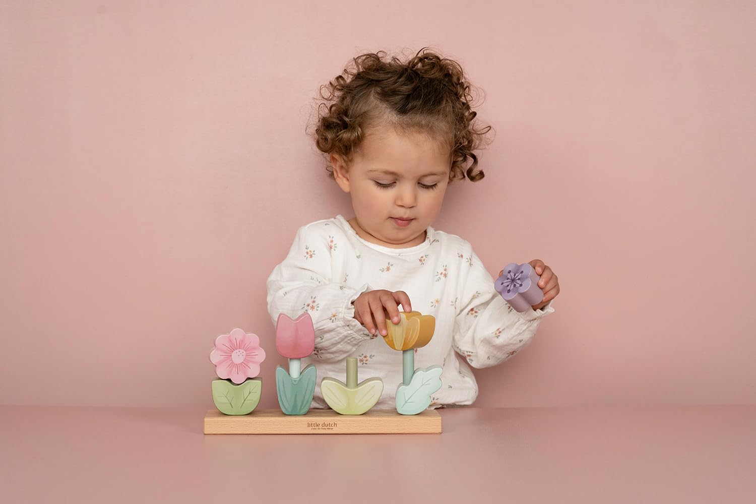 Little Dutch 7330 FSC Houten stapelspel, steekspel, bloemen, Fairy Garden