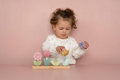 Little Dutch 7330 FSC Houten stapelspel, steekspel, bloemen, Fairy Garden