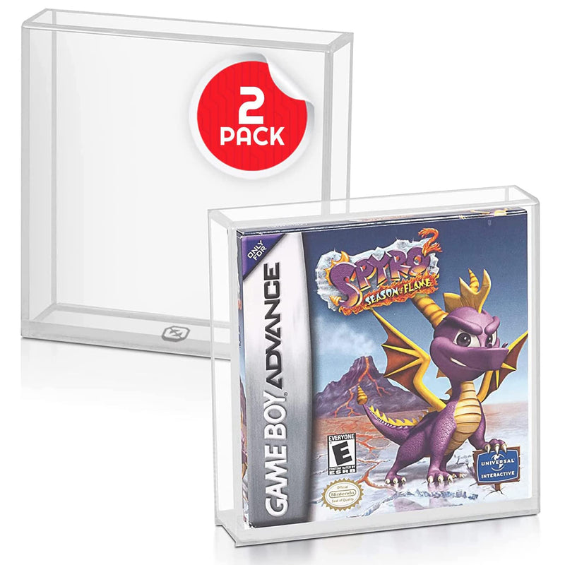 EVORETRO Acrylic Video Game Box Protector Compatible for Nintendo Game Boy and Game Boy Advance (GB/GBA) Game Box – 4mm Thick Clear Gameboy Protector Case for Video Game Collectors (Pack of 2