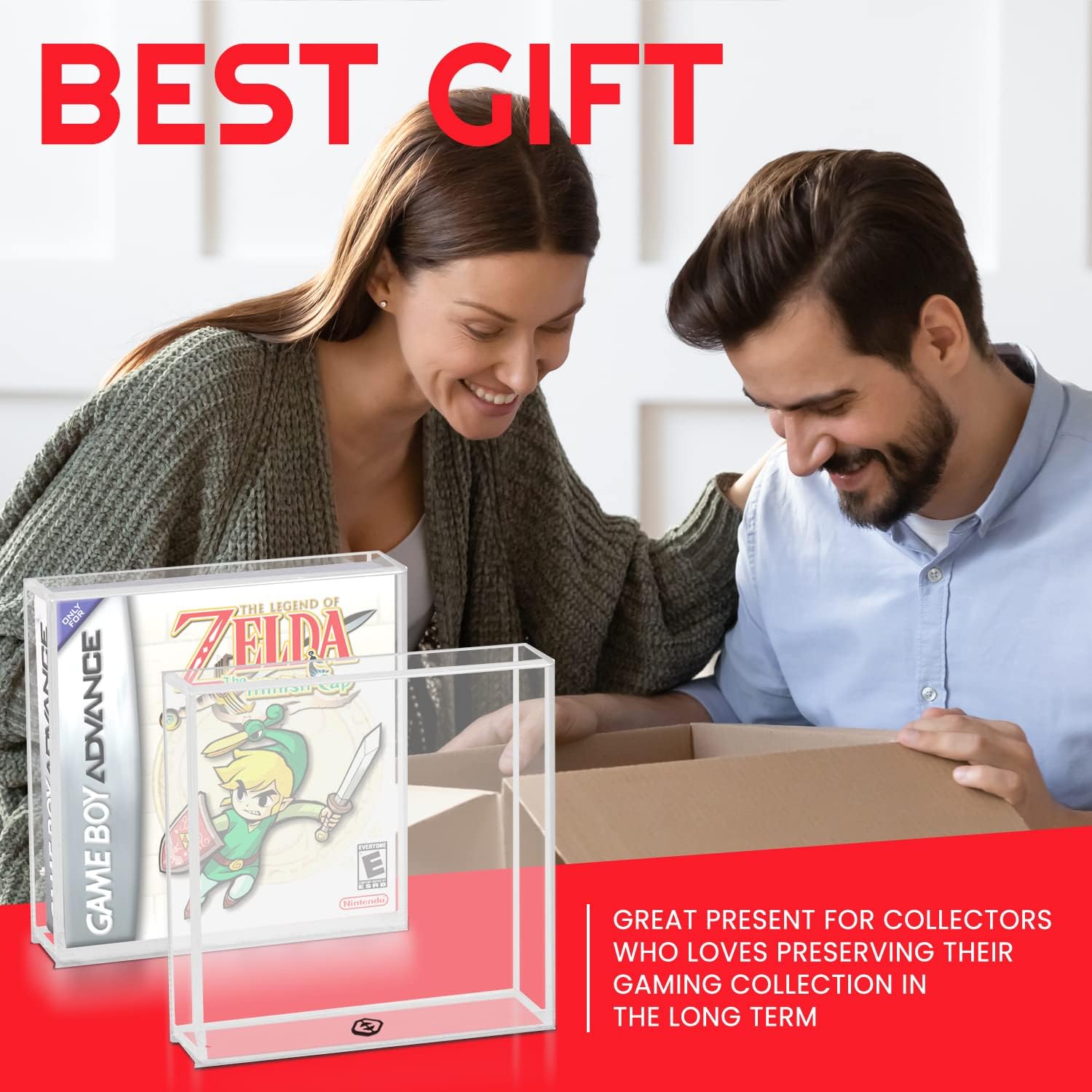 EVORETRO Acrylic Video Game Box Protector Compatible for Nintendo Game Boy and Game Boy Advance (GB/GBA) Game Box – 4mm Thick Clear Gameboy Protector Case for Video Game Collectors (Pack of 2
