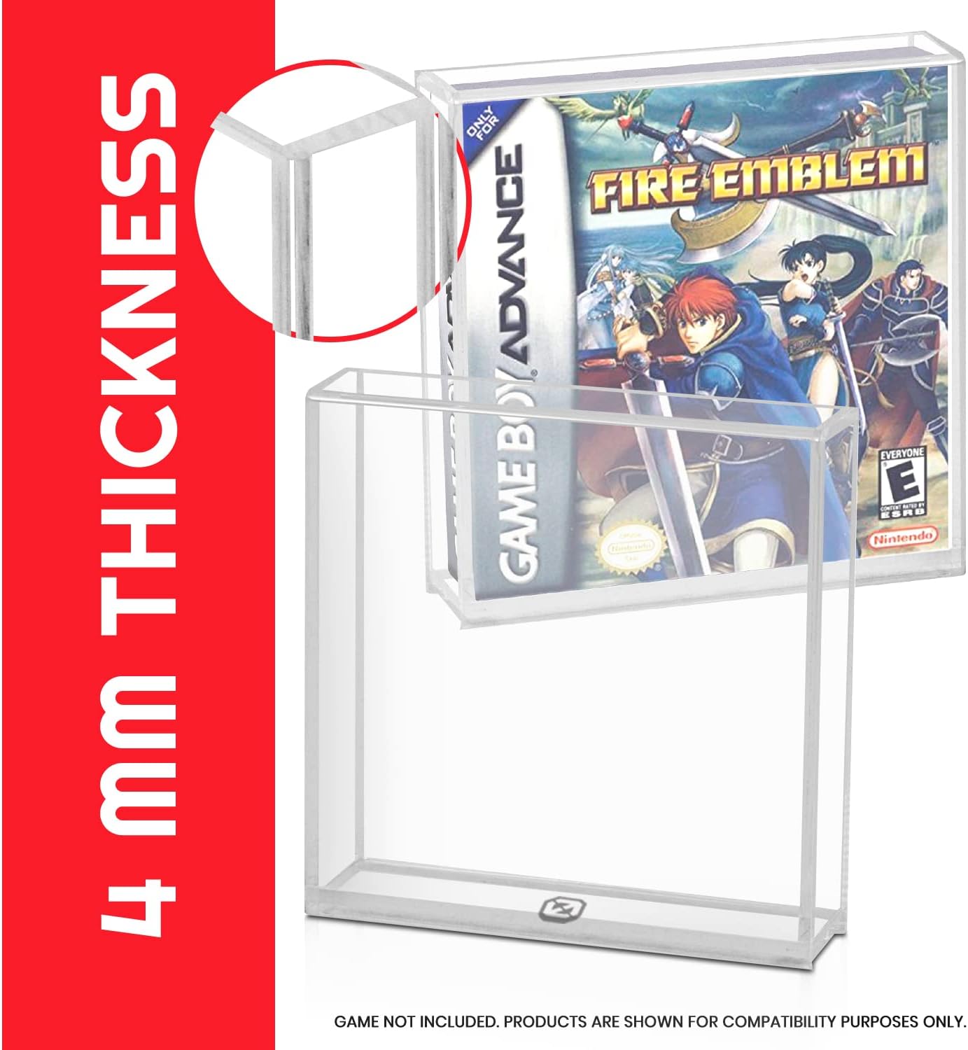 EVORETRO Acrylic Video Game Box Protector Compatible for Nintendo Game Boy and Game Boy Advance (GB/GBA) Game Box – 4mm Thick Clear Gameboy Protector Case for Video Game Collectors (Pack of 2
