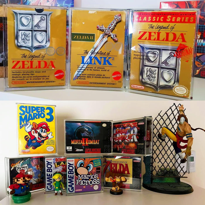 Acrylic Video Game Box Storage Case for Nintendo NES Video Game Box - 4MM Thick, Anti-Dust, Anti-UV, and Acid-free Clear NES Holder, Video Game Covers by EVORETRO (Pack of 2