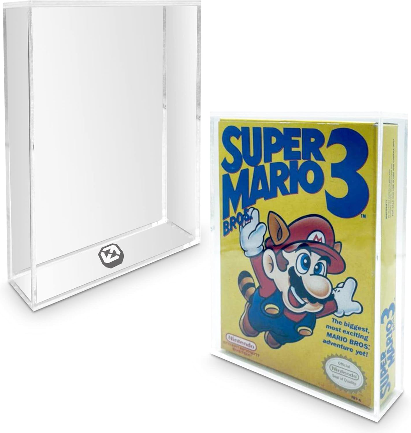Acrylic Video Game Box Storage Case for Nintendo NES Video Game Box - 4MM Thick, Anti-Dust, Anti-UV, and Acid-free Clear NES Holder, Video Game Covers by EVORETRO (Pack of 2