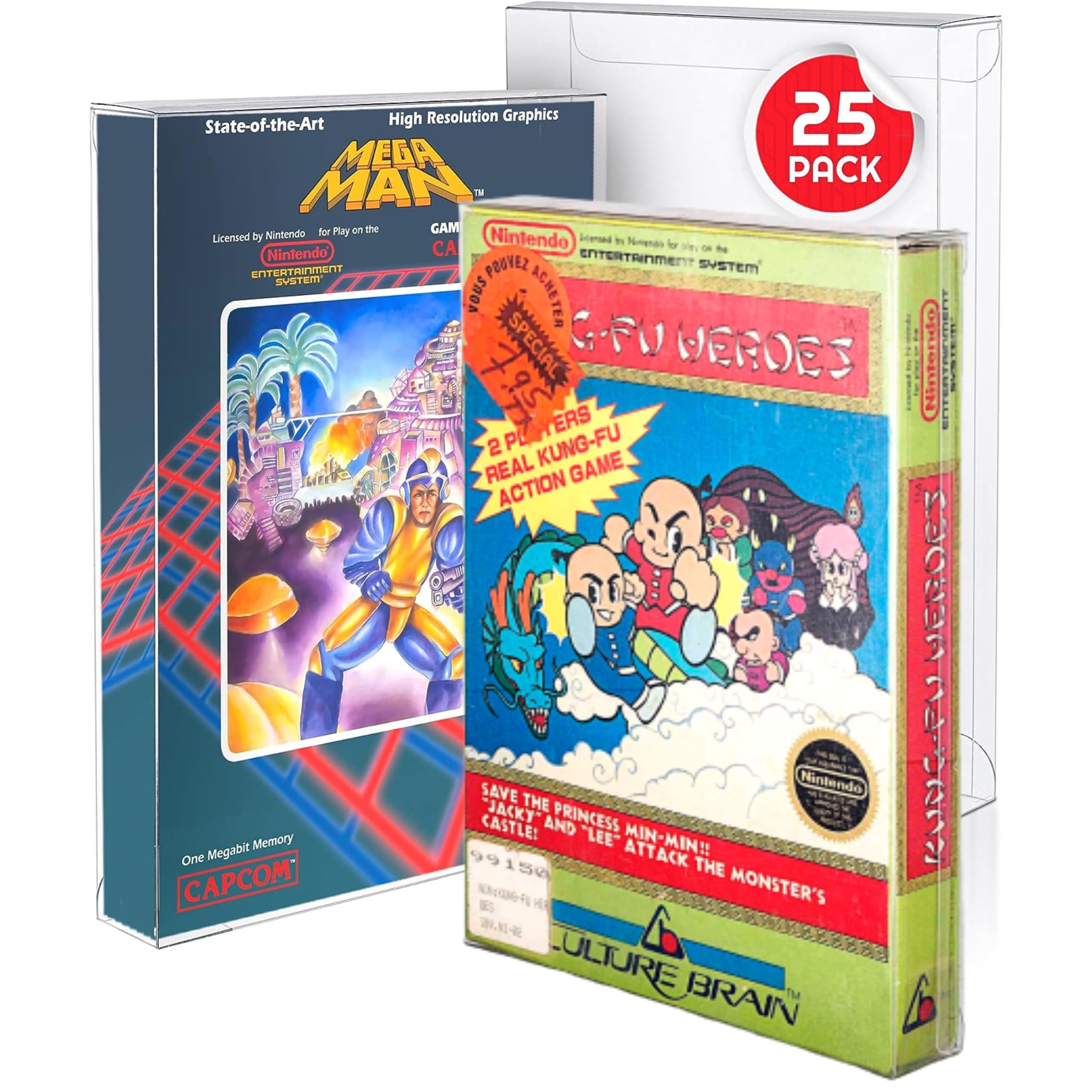 EVORETRO - NES Game box PET Protectors 25 piece