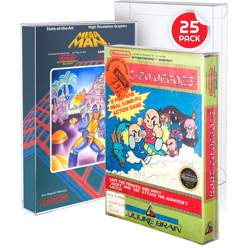 EVORETRO - NES Game box PET Protectors 25 piece