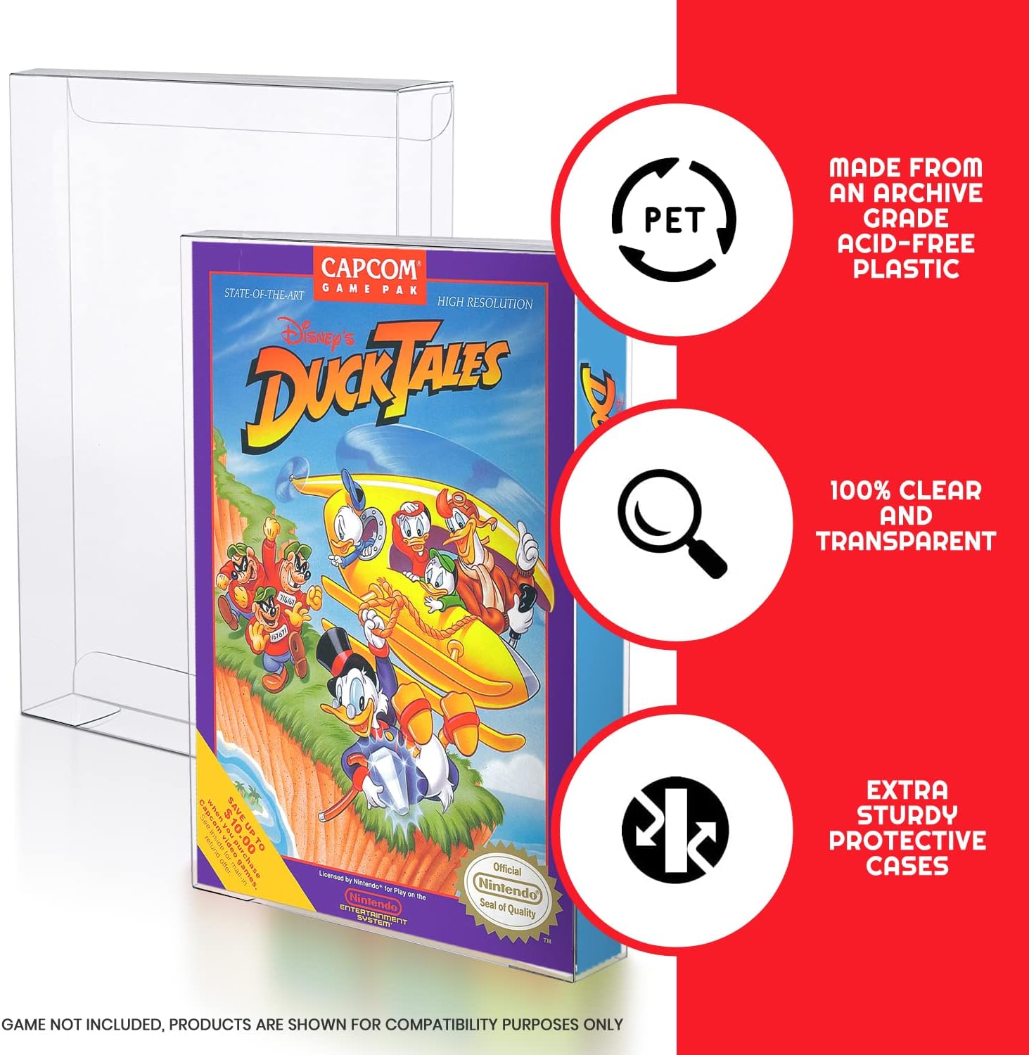 EVORETRO - NES Game box PET Protectors 25 piece