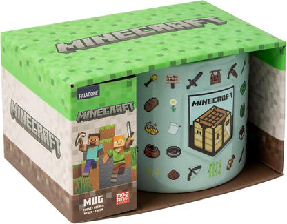 Minecraft-Becher, offiziell lizenzierte 400ml große Keramik-Kaffeetasse, geprägte Details, Videospiel-Merchandise für Gamer & Sammler, Tee, heiße Schokolade