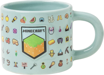 Minecraft-Becher, offiziell lizenzierte 400ml große Keramik-Kaffeetasse, geprägte Details, Videospiel-Merchandise für Gamer & Sammler, Tee, heiße Schokolade
