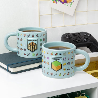 Minecraft-Becher, offiziell lizenzierte 400ml große Keramik-Kaffeetasse, geprägte Details, Videospiel-Merchandise für Gamer & Sammler, Tee, heiße Schokolade