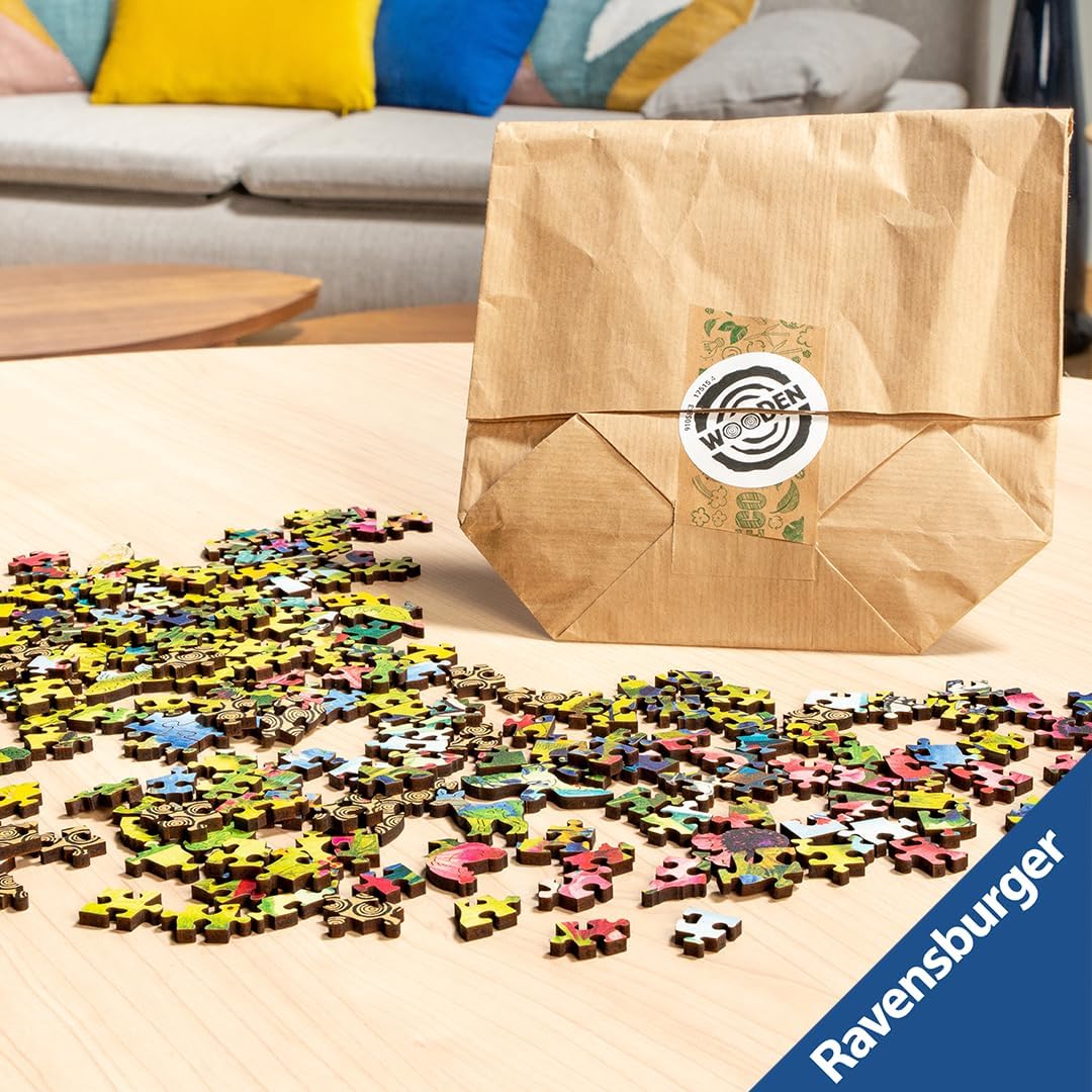 Ravensburger Wooden Puzzle 12001458 - Harry Potter - 150 Teile Kontur-Holzpuzzle mit stabilen, individuellen Puzzleteilen und 15 kleinen Holzfiguren = Whimsies, für Harry Potter Fans ab 10 Jahren