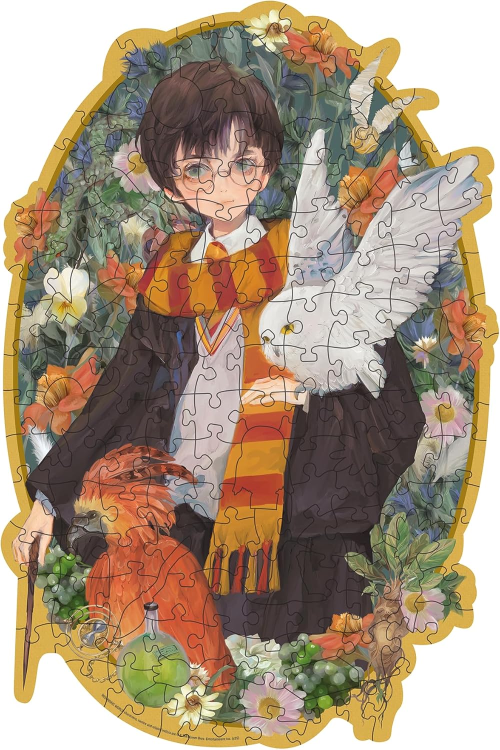 Ravensburger Wooden Puzzle 12001458 - Harry Potter - 150 Teile Kontur-Holzpuzzle mit stabilen, individuellen Puzzleteilen und 15 kleinen Holzfiguren = Whimsies, für Harry Potter Fans ab 10 Jahren